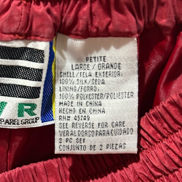 Vintage 1990s EVR Div Rousso Apparel Red Silk Pants - Picture 8 of 9